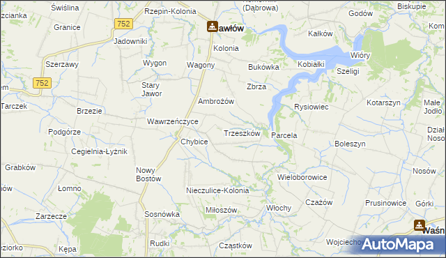 mapa Trzeszków, Trzeszków na mapie Targeo