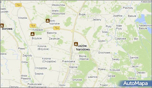 mapa Tuszów Narodowy, Tuszów Narodowy na mapie Targeo