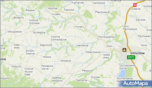 mapa Ułanowice, Ułanowice na mapie Targeo