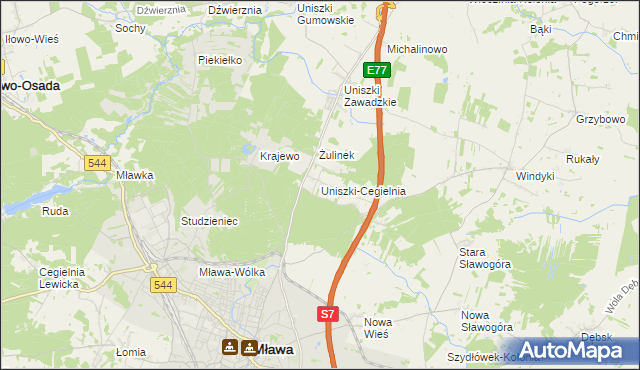 mapa Uniszki-Cegielnia, Uniszki-Cegielnia na mapie Targeo