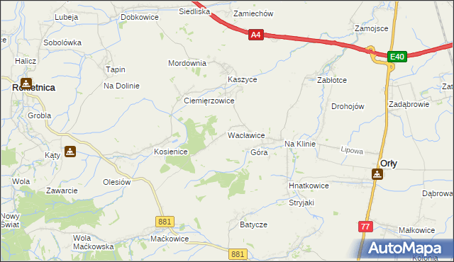 mapa Wacławice, Wacławice na mapie Targeo