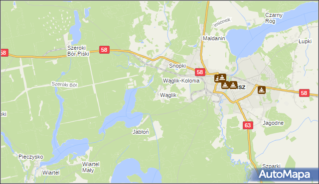 mapa Wąglik, Wąglik na mapie Targeo