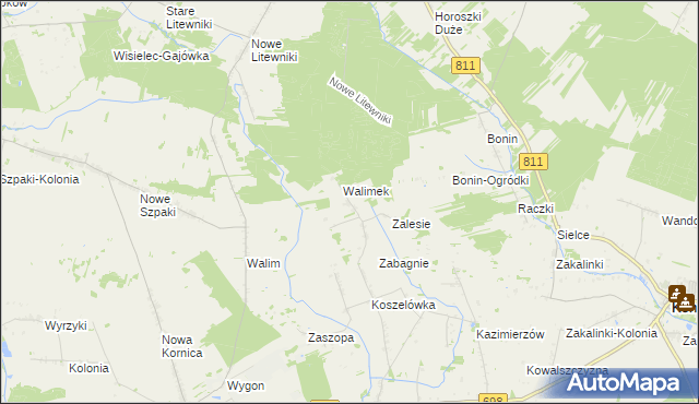 mapa Walimek gmina Stara Kornica, Walimek gmina Stara Kornica na mapie Targeo