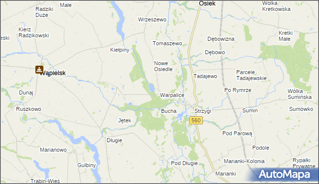 mapa Warpalice, Warpalice na mapie Targeo