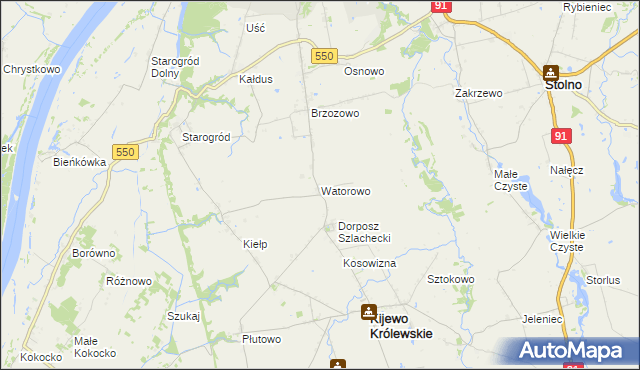 mapa Watorowo, Watorowo na mapie Targeo