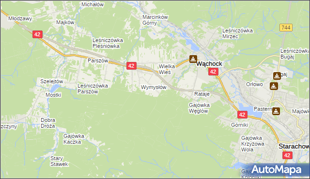 mapa Węglów, Węglów na mapie Targeo