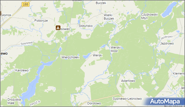 mapa Wersk, Wersk na mapie Targeo