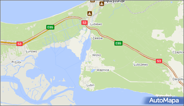 mapa Wicko gmina Międzyzdroje, Wicko gmina Międzyzdroje na mapie Targeo