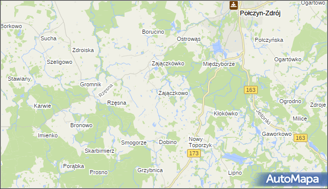 mapa Widów gmina Połczyn-Zdrój, Widów gmina Połczyn-Zdrój na mapie Targeo