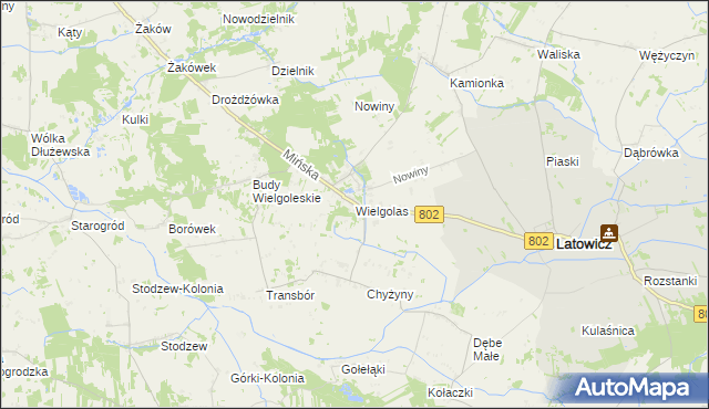 mapa Wielgolas gmina Latowicz, Wielgolas gmina Latowicz na mapie Targeo