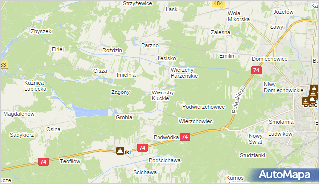 mapa Wierzchy Strzyżewskie, Wierzchy Strzyżewskie na mapie Targeo