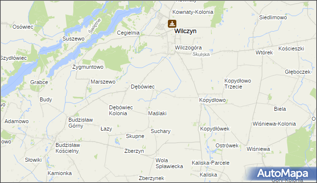 mapa Wilczogóra Kolonia, Wilczogóra Kolonia na mapie Targeo