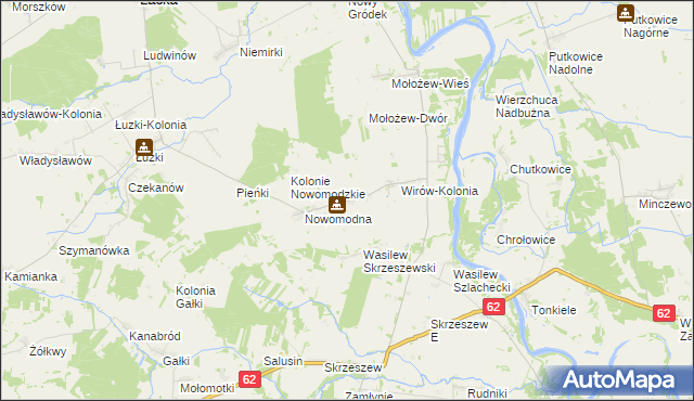 mapa Wirów gmina Jabłonna Lacka, Wirów gmina Jabłonna Lacka na mapie Targeo