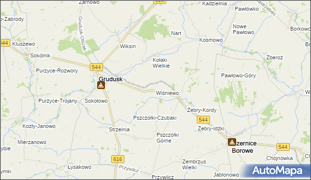 mapa Wiśniewo gmina Grudusk, Wiśniewo gmina Grudusk na mapie Targeo