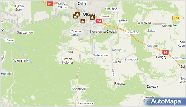 mapa Witeradów, Witeradów na mapie Targeo