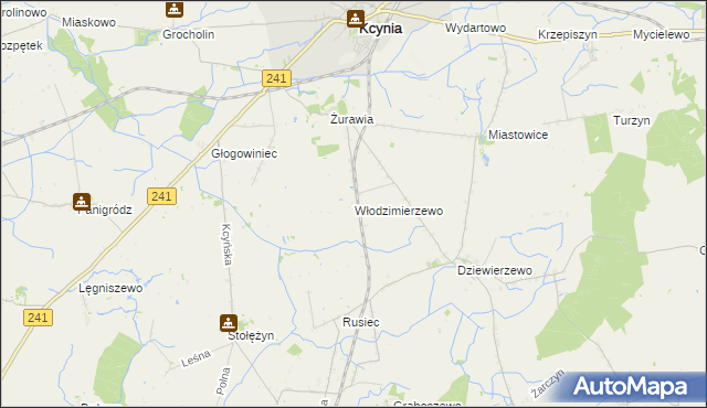 mapa Włodzimierzewo, Włodzimierzewo na mapie Targeo