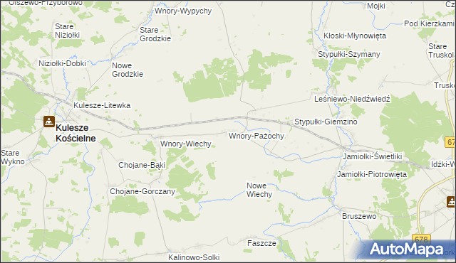 mapa Wnory-Pażochy, Wnory-Pażochy na mapie Targeo