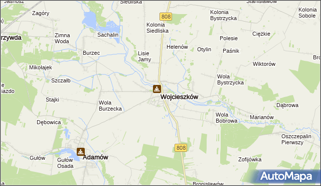 mapa Wojcieszków, Wojcieszków na mapie Targeo