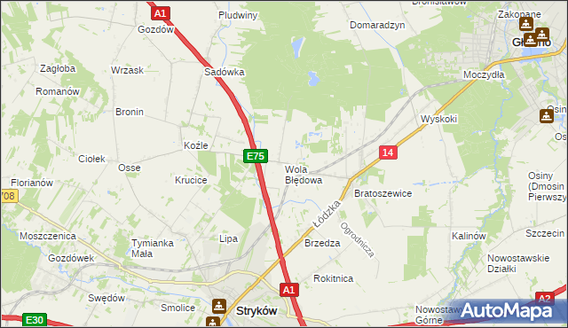 mapa Wola Błędowa, Wola Błędowa na mapie Targeo