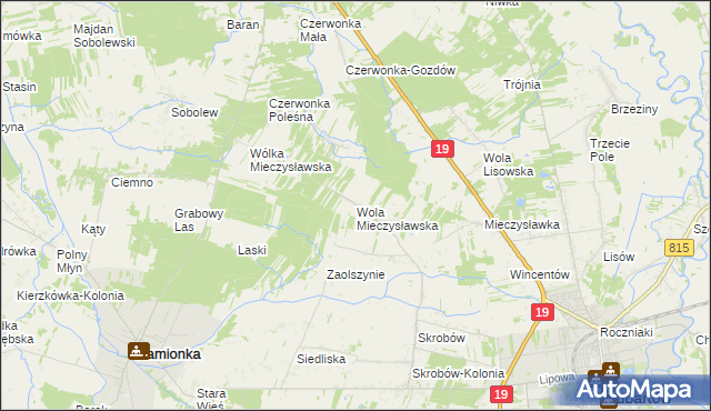 mapa Wola Mieczysławska, Wola Mieczysławska na mapie Targeo