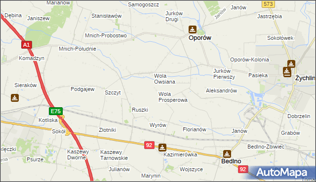 mapa Wola Prosperowa, Wola Prosperowa na mapie Targeo