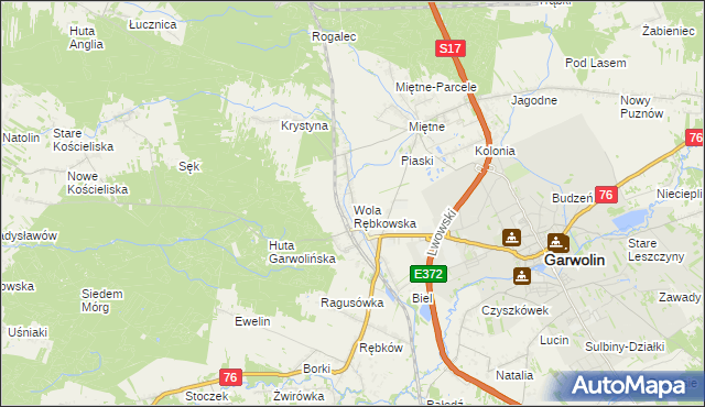 mapa Wola Rębkowska, Wola Rębkowska na mapie Targeo