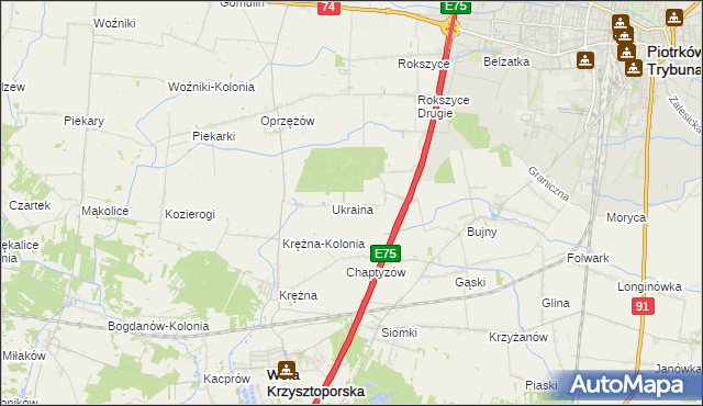 mapa Wola Rokszycka, Wola Rokszycka na mapie Targeo