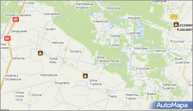 mapa Wola Trębska-Parcel, Wola Trębska-Parcel na mapie Targeo