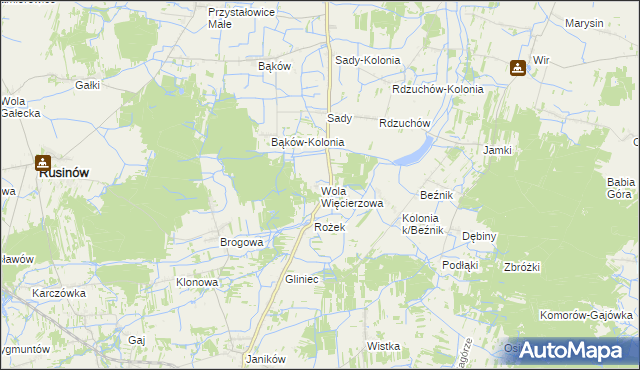 mapa Wola Więcierzowa, Wola Więcierzowa na mapie Targeo