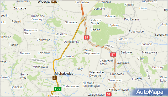 mapa Wola Więcławska, Wola Więcławska na mapie Targeo