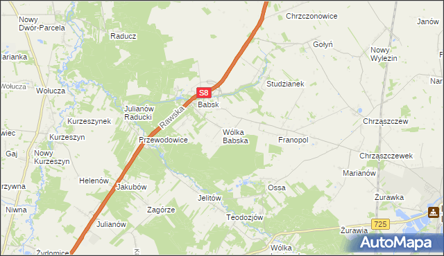 mapa Wólka Babska, Wólka Babska na mapie Targeo