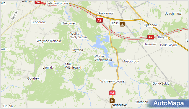 mapa Wólka Wiśniewska, Wólka Wiśniewska na mapie Targeo