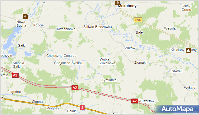 mapa Wólka Żukowska, Wólka Żukowska na mapie Targeo