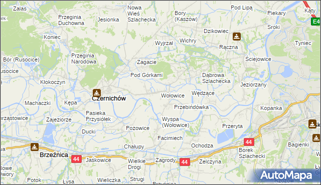 mapa Wołowice, Wołowice na mapie Targeo