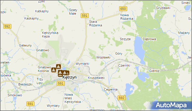 mapa Wopławki, Wopławki na mapie Targeo