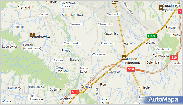 mapa Wrocanka gmina Miejsce Piastowe, Wrocanka gmina Miejsce Piastowe na mapie Targeo