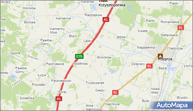 mapa Wroników, Wroników na mapie Targeo