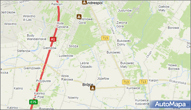 mapa Wygoda gmina Brójce, Wygoda gmina Brójce na mapie Targeo