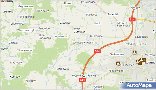 mapa Wymysłów Francuski, Wymysłów Francuski na mapie Targeo