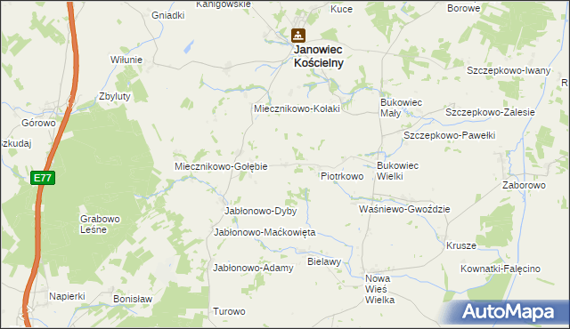 mapa Żabino-Arguły, Żabino-Arguły na mapie Targeo