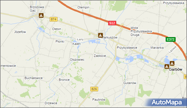 mapa Zabłocie gmina Markuszów, Zabłocie gmina Markuszów na mapie Targeo