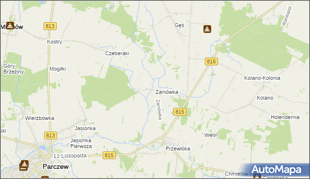 mapa Zaniówka, Zaniówka na mapie Targeo