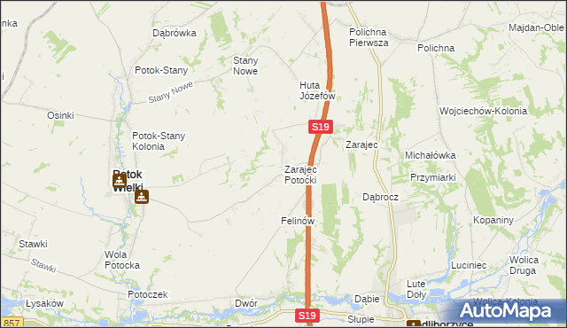 mapa Zarajec Potocki, Zarajec Potocki na mapie Targeo