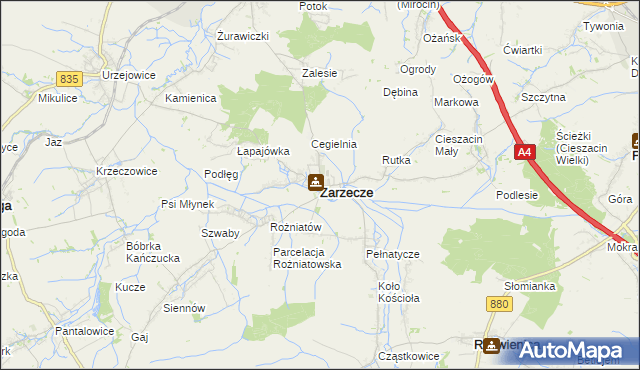 mapa Zarzecze powiat przeworski, Zarzecze powiat przeworski na mapie Targeo