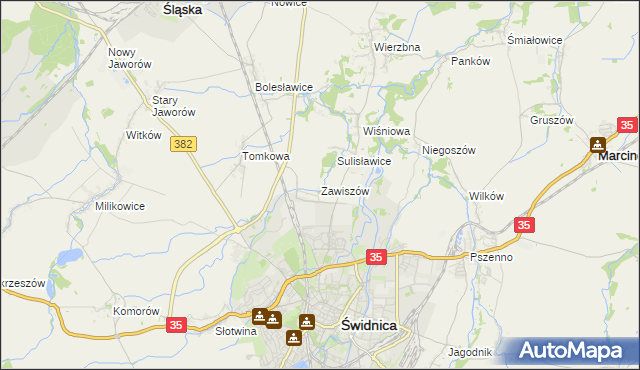 mapa Zawiszów, Zawiszów na mapie Targeo