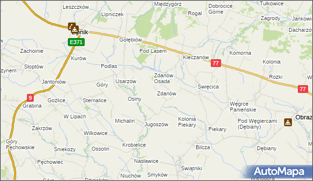 mapa Zdanów gmina Obrazów, Zdanów gmina Obrazów na mapie Targeo