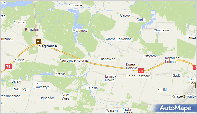 mapa Zdanowice, Zdanowice na mapie Targeo