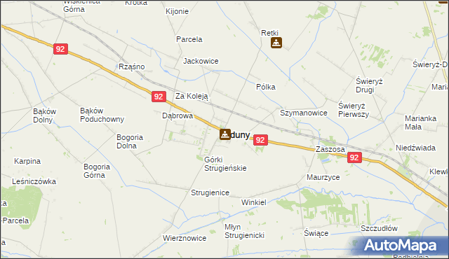 mapa Zduny powiat łowicki, Zduny powiat łowicki na mapie Targeo