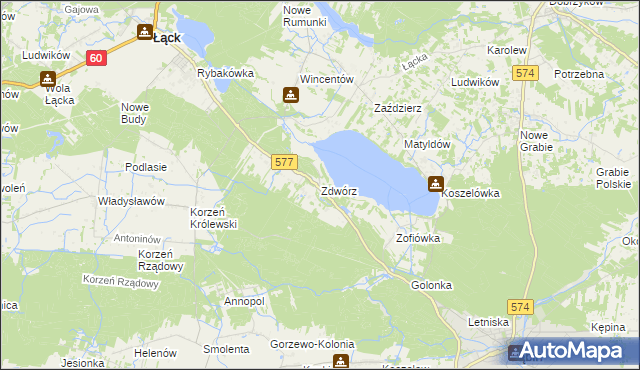 mapa Zdwórz, Zdwórz na mapie Targeo