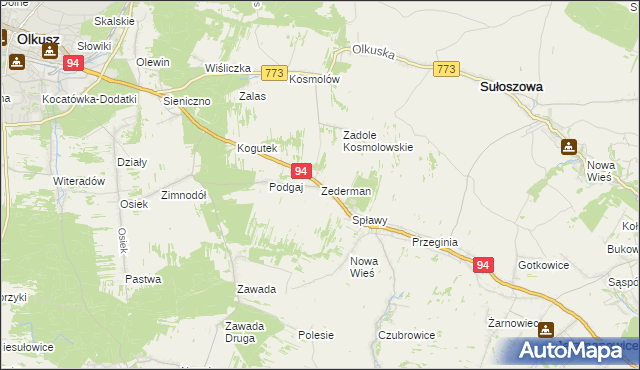 mapa Zederman, Zederman na mapie Targeo